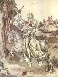 Jong paar te paard door Albrecht Dürer